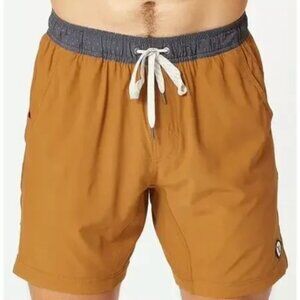 Vuori Men’s Kore Shorts Lined Pockets Drawstring S Turmeric Classic Athletic Fit
